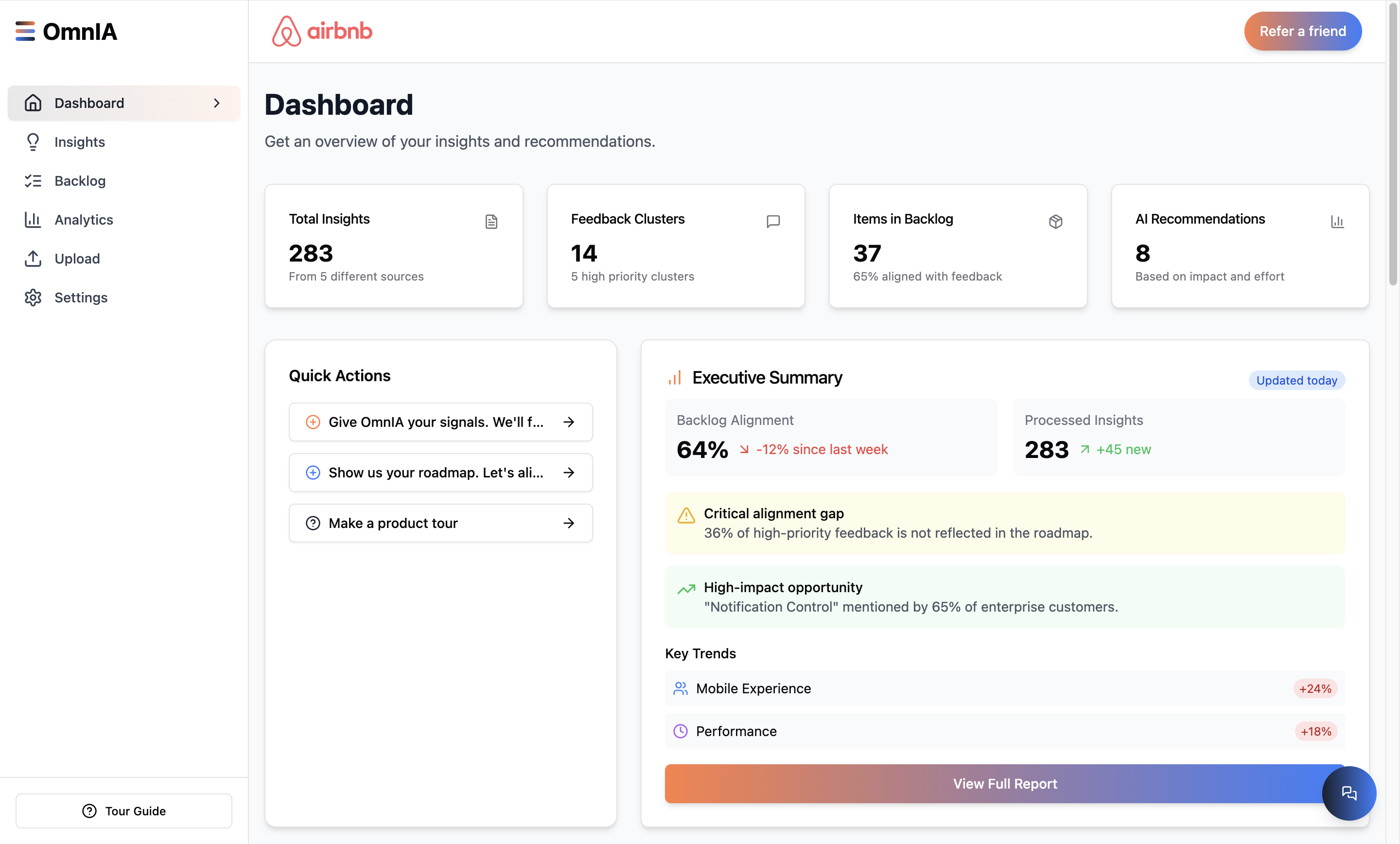 OmnIA Dashboard